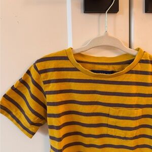 Maison Me Yellow and Brown Striped T-Shirt